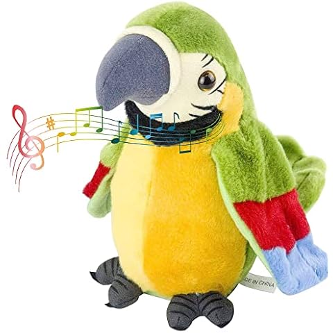 FENGQ Sprechender Plüschvogel, Sprechender Papagei Spielze, Elektrischen Plüsch Papagei Spielzeug mit Wiederholenfunktion Cover