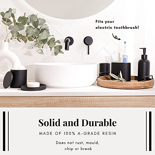 Matte Black Bathroom Accessory Set