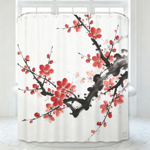 Rideau de douche style chinois étanche contre éclaboussures de bain - 5