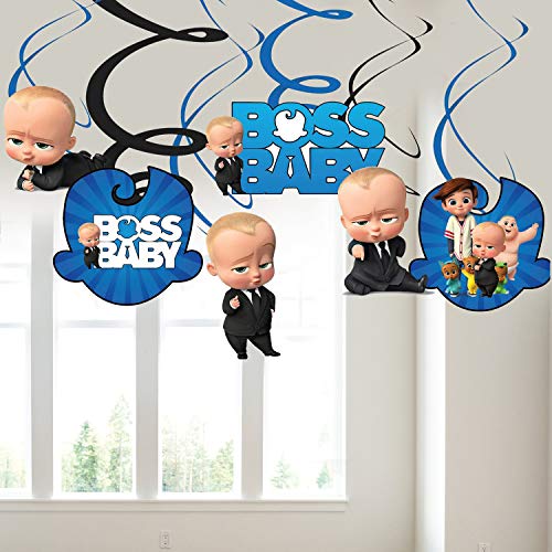 Image of Party Propz Boss Baby Theme Decorations-Set Of 6Pcs- Baby Boss Theme Birthday Decorations | spiral hangers, Multicolour Boss Baby Birthday Decorations