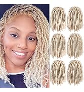 6 Packs Spring Twist Crochet Hair 8inch Spring Twists Bomb Twist Hair Synthetic Fiber Fluffy Twis...