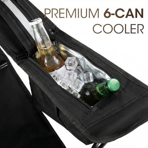 MOON LENCE Silla Plegable Oversized para Camping, Portátil Resistente, Respaldo Alto con Porta Vaso, Bolsa Térmica, Soporte Lumbar y Bolsillo Lateral para Playa, Césped, Picnic, Pesca miniatura 4