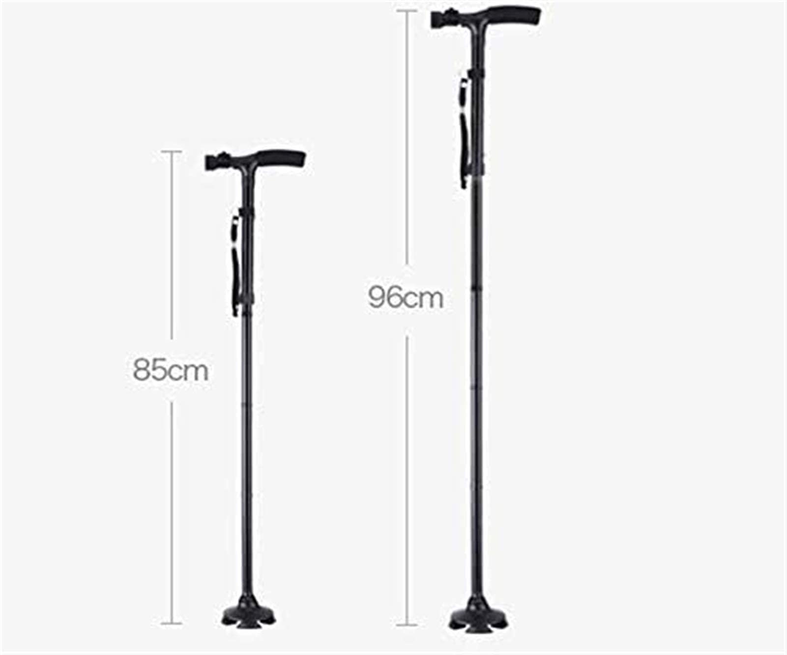 El bastón de Matsuba es un Pliegue resbaladizo, y un niño Adecuado para la vejez, PINKA, una muleta Ajustable con 5 Luces LED, una muleta de un Solo pie de Cuatro Patas reemplazable HGCHH