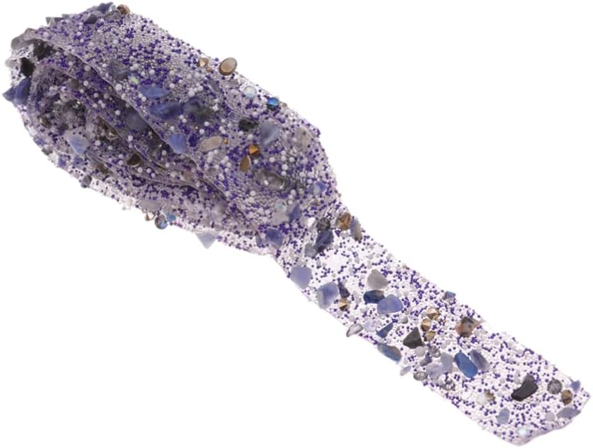 HOMSFOU Colorful Rhinestone Shell Trim Bling Ribbon for DIY Dress Sash Belt Bags Shoes Embellishments Purple Sparkly Appliques