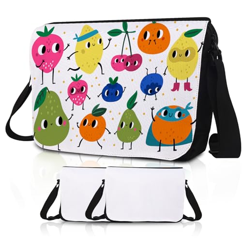 KKSUBCA Bolsa cruzada de sublimación, bolsa de mensajero de sublimación, diseño de transferencia extraíble con correa de hombro ajustable, 2 PIEZAS