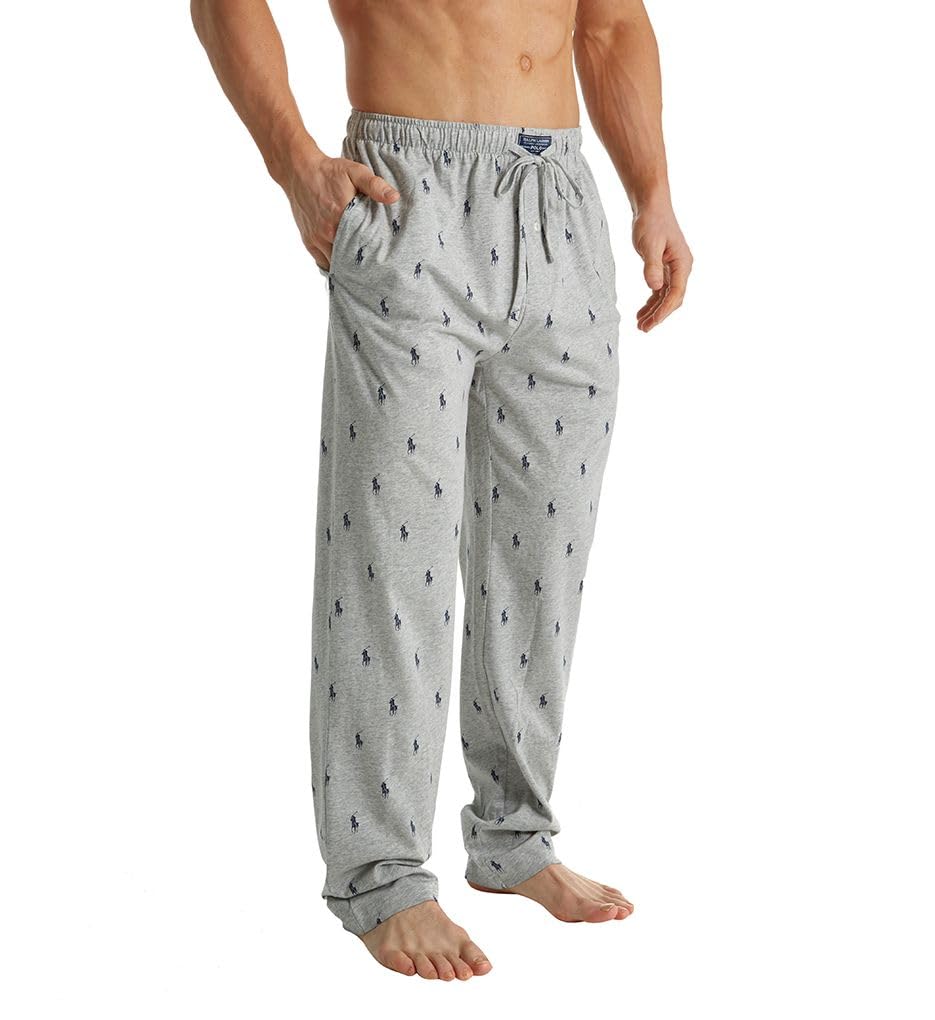 Polo Ralph Lauren Men's Andover Heather/Navy Classic Knit Lounge Pants - Grey