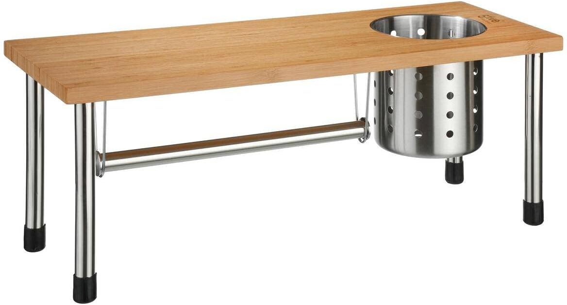 3-in-1 multi-purpose shelf - Bamboo and Stainless Steel- The perfect space-saving idea