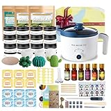 LINGQIAN Candle Making Kit for Adults with 12 Jars, 900g Soy Wax, DIY Succulent Mould Wax Melts Kit with Beeswax 454g, Make Your Own Scented Candle at Home