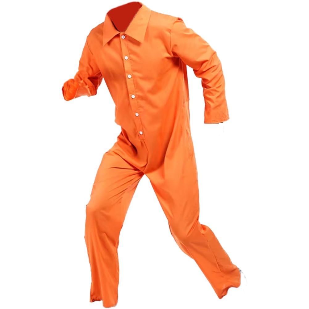 Costume de prisonnier orange adulte pour déguisement d'Halloween