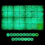 WangLaap 1450Pcs Glow in The Dark Acrylic 4x7mm Round Letter Beads (Extra for Vowel Letter) and Heart, Moon, and Star Beads for Bracelets Necklaces Jewelry Making (Glow in The Dark, 4x7mm)