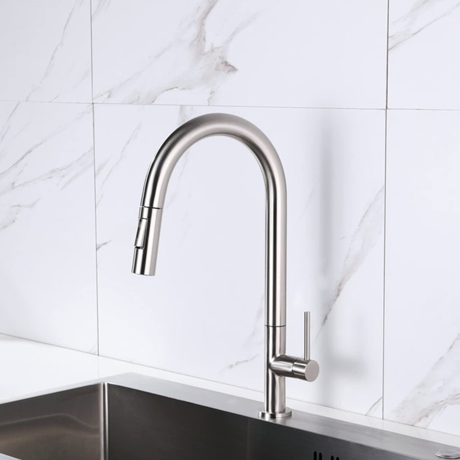 Robinet de cuisine laiton noir douchette pour évier moderne