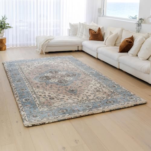 Muscle Mat Designer Relax Mat - 1.4 Thick Foam Base (Blue Coral Persian 6.6 ft x 10 ft)