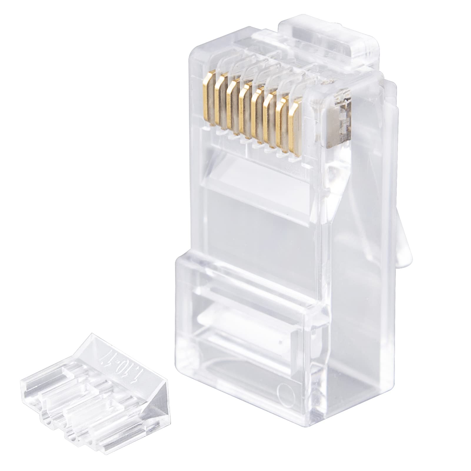 W-NECTOUN CAT6 Connector 2-PC Set,100-PACK Cat6 RJ45 Ends,UTP Network Plug for Solid Strand Cable-image-18