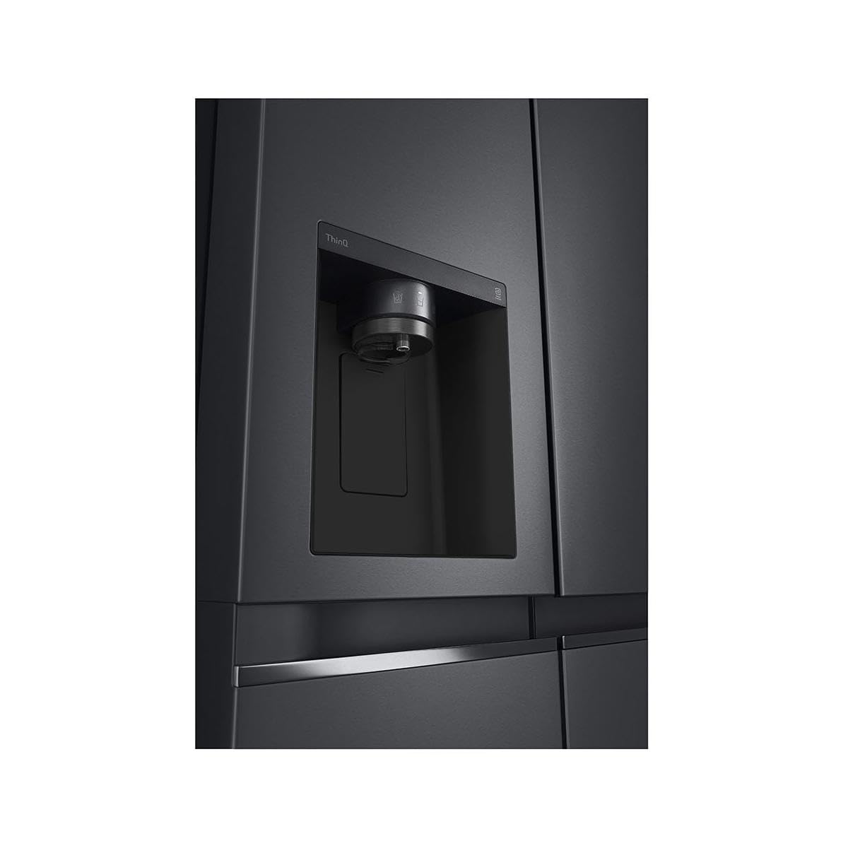 LG GSLV71MCTD Frigorifero Americano Side-by-Side, Classe D, Frigorifero No Frost, 635L, Wi-Fi, Tecnologia Door & Linear Cooling, Dispenser acqua e ghiaccio senza allaccio, Smart Diagnosis, Nero