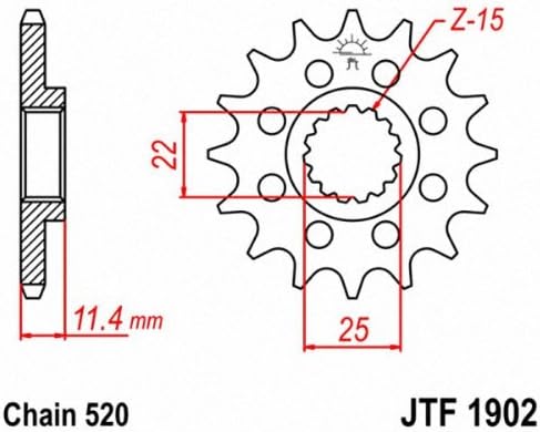 Miniatura 2 de JT Sprockets JTF1902.17 17T Piñón delantero de acero, negro