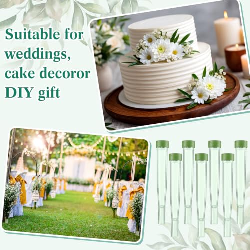 Image of Tessco for you 150 Pcs Floral Water Tubes 4.5 Inch Floral Tubes Plastic Flower Supplies for Fresh Flowers with Rubber Cap for Flower Stem Arrangements Florist Supplies(Light Green)