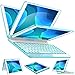 iPad Pro 10.5 Keyboard Case 2017/ iPad Air 3 Case with Keyboard 10.5 2019-360 Rotate 7 Color Backlit Wireless Keyboard with Smart Folio Hard Back Cover, Ultra Slim, Auto Sleep/Wake, Tiffany Blue