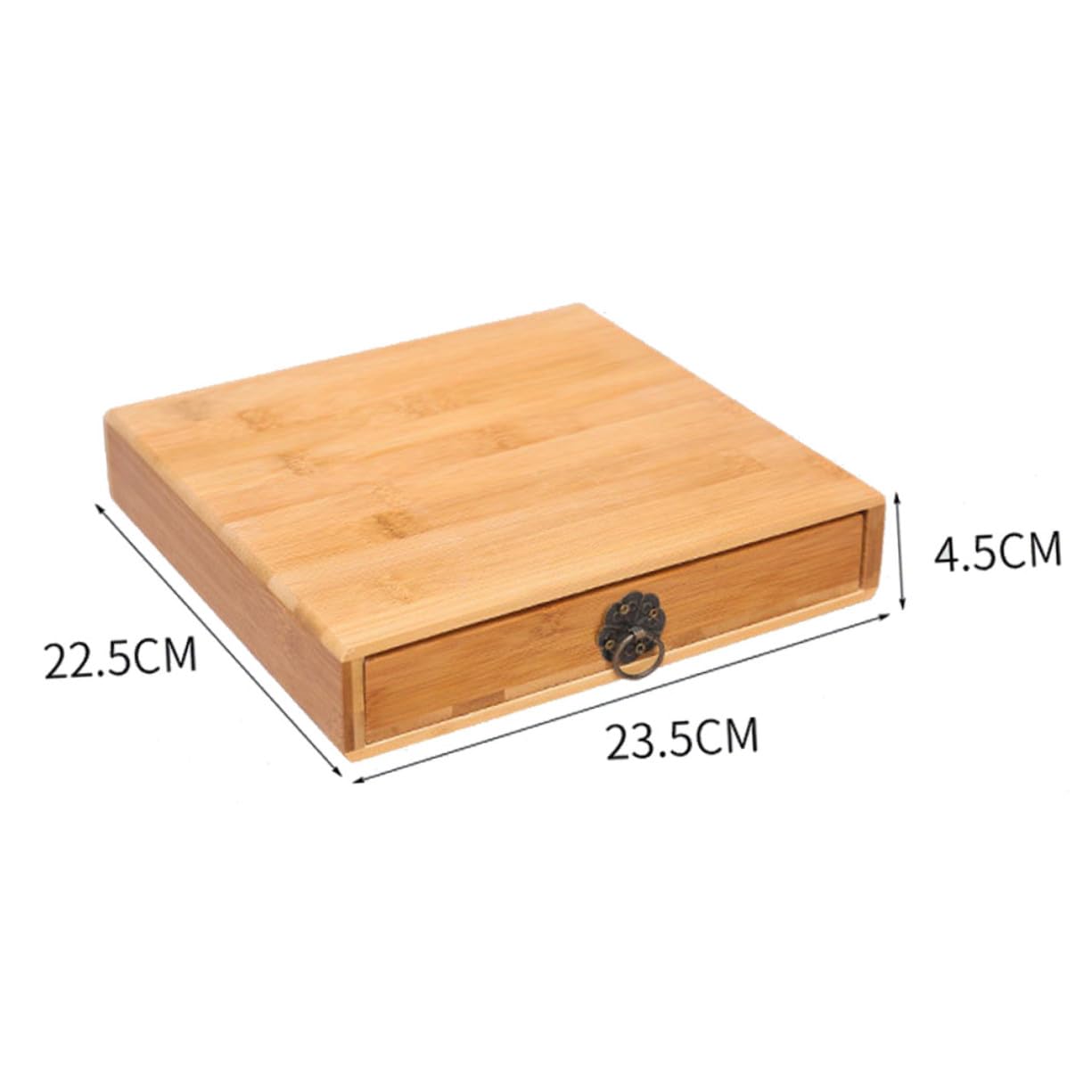 Cofanetto per Tè in Bambù con Cassetto e Anello di Estrazione, Contenitore per Foglie di Tè, Robusto e Compatto per Confezione Unica