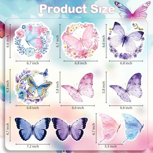 Image of Butterfly Hanging Swirls Party Decorations | 46 Pcs Pink Purple Butterfly Ceiling Streamers Spring Summer Themed Decor for Girl Baby Shower Birthday Wedding Fairy Party
