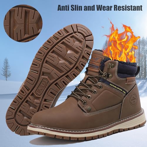 Image of ARRIGO BELLO Mens Winter Boots Snow Shoes Casual Booties US Size 8-12 | Warm Fur Lined,Mesh Lined,Non-slip,Breathable,Durable,Outdoor,Ankle Boot,Comfortable,Removable Insole