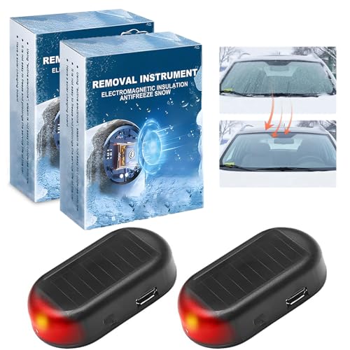 Preisvergleich Produktbild Auto Enteiser 360, Tragbarer Scheibenenteiser AutoElektromagnetisches Antifrost, Mikrowellen-Molekularheizung, Solar+USB betrieben, Winter Auto Zubehör gegen Eis & Schnee für Auto / SUV