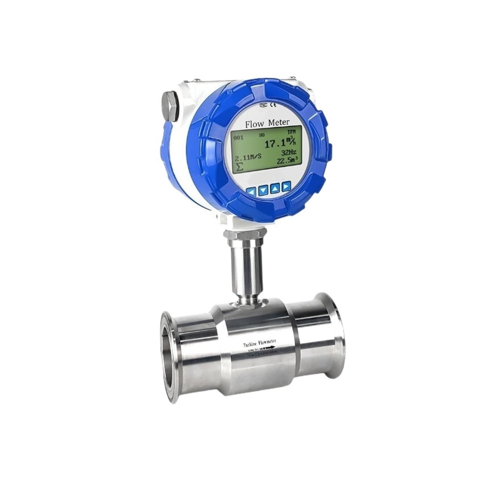 BALYDLUL Digital Turbine Flow Meter SS304 4-20mA RS485 Output Liquid Meter Flowmeter Water Measuring Instrument(DN6)