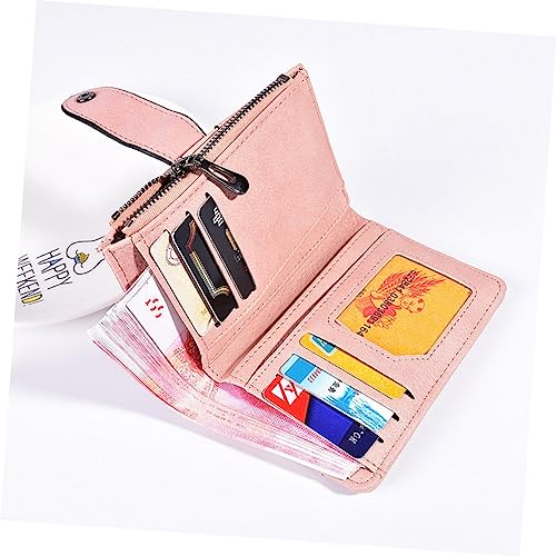 LIFKOME Fashionable Short Pink Wallet for Women Compact Card Holder Coin Purse Durable Pu Material Multiple Slots for Cards Cash for Daily Use4
