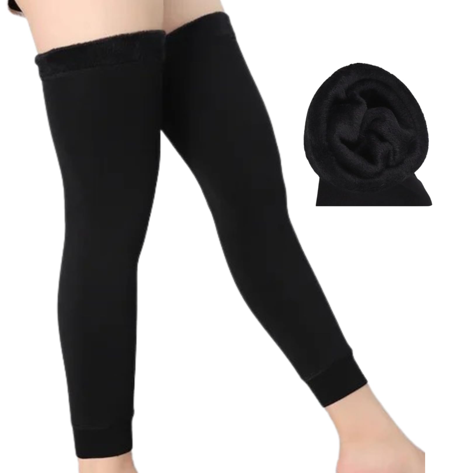Winter Fleece Over Knee Leg Warmers for Women & Men – Cozy Fur Knee Warmers & High Socks