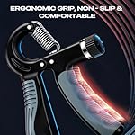 JTHEW Grip Strength Trainer - Adjustable Resistance 11-132lbs/5-60kg Hand Gripper & Forearm Strengthener Device with Smart Counter for Sports & Rehab (black grey, 5-60kg) - Image 3