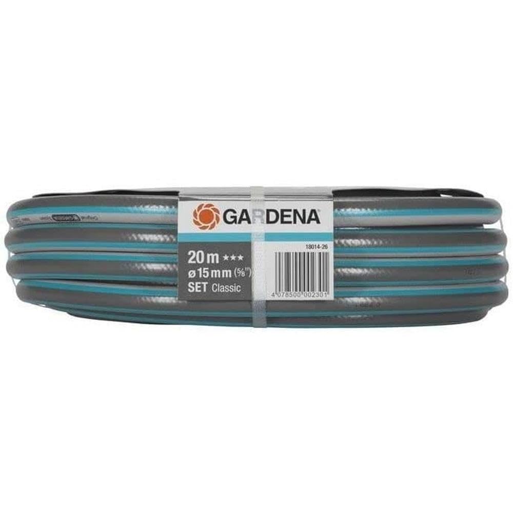 Gardena G18014-26 zestaw klasyczny Ø 15 mm wąż 20 m, standardowy, 3,70 x 3,70 x 1,10 cm