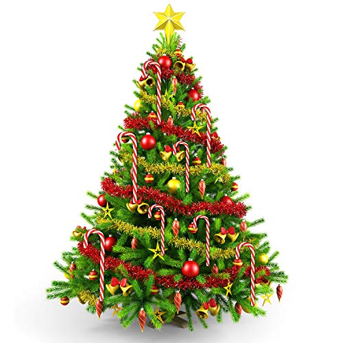 image for Gejoy 50 Pieces Christmas Plastic Candy Cane Christmas Twisted Candy C