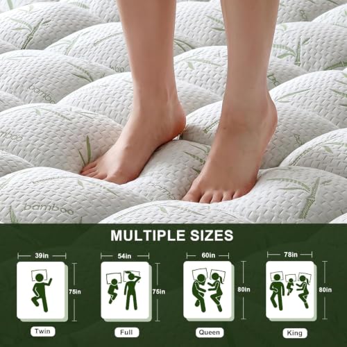 4 Inch Mattress Topper Memory Foam Cooling Bamboo Full Size - image 8
