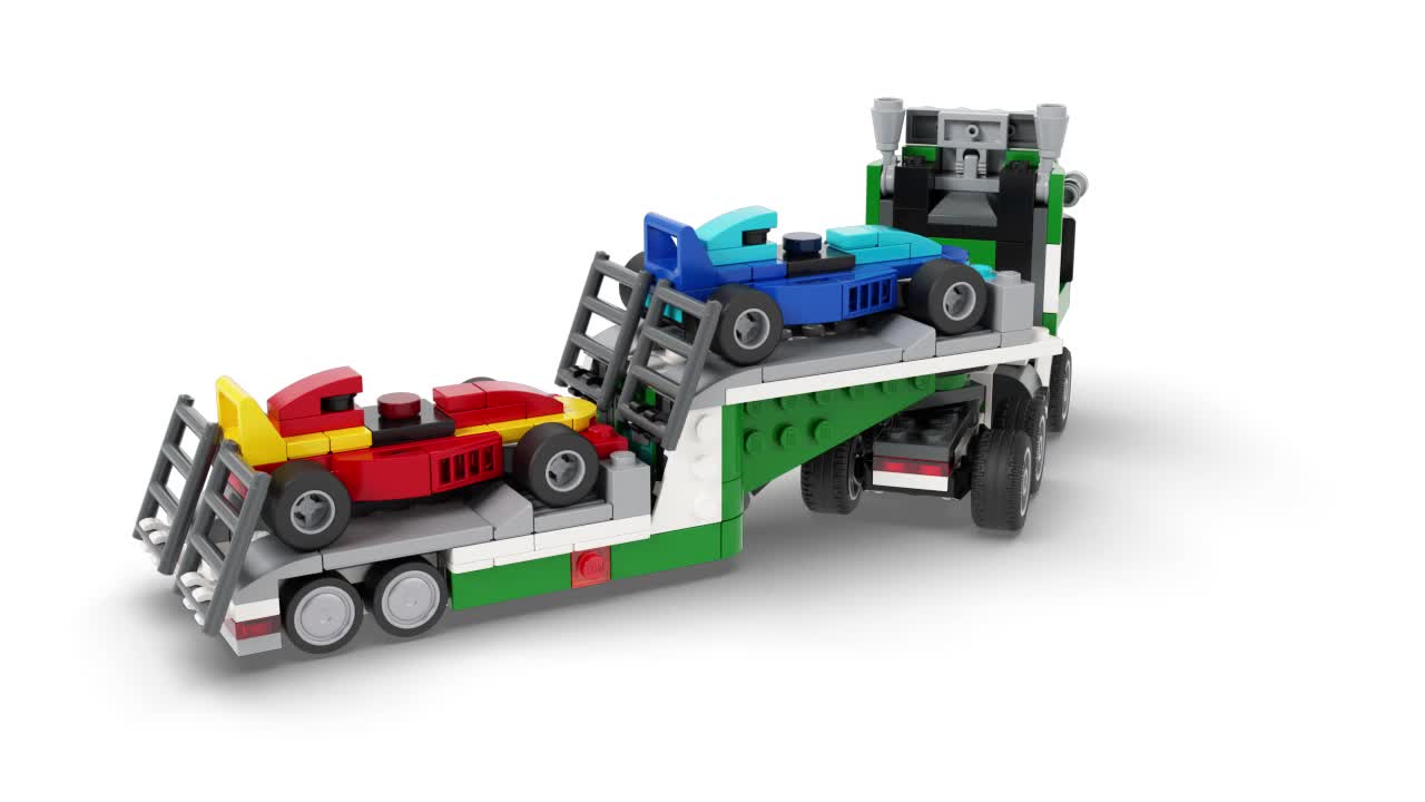 LEGO 31113 Creator 3-In-1 Rennwagentransporter Spielzeug LKW mit Anhänger, Kran und Boot, Rennwagen Autotransporter, Spielzeugauto für Kinder ab 7 Jahre – Bild 8