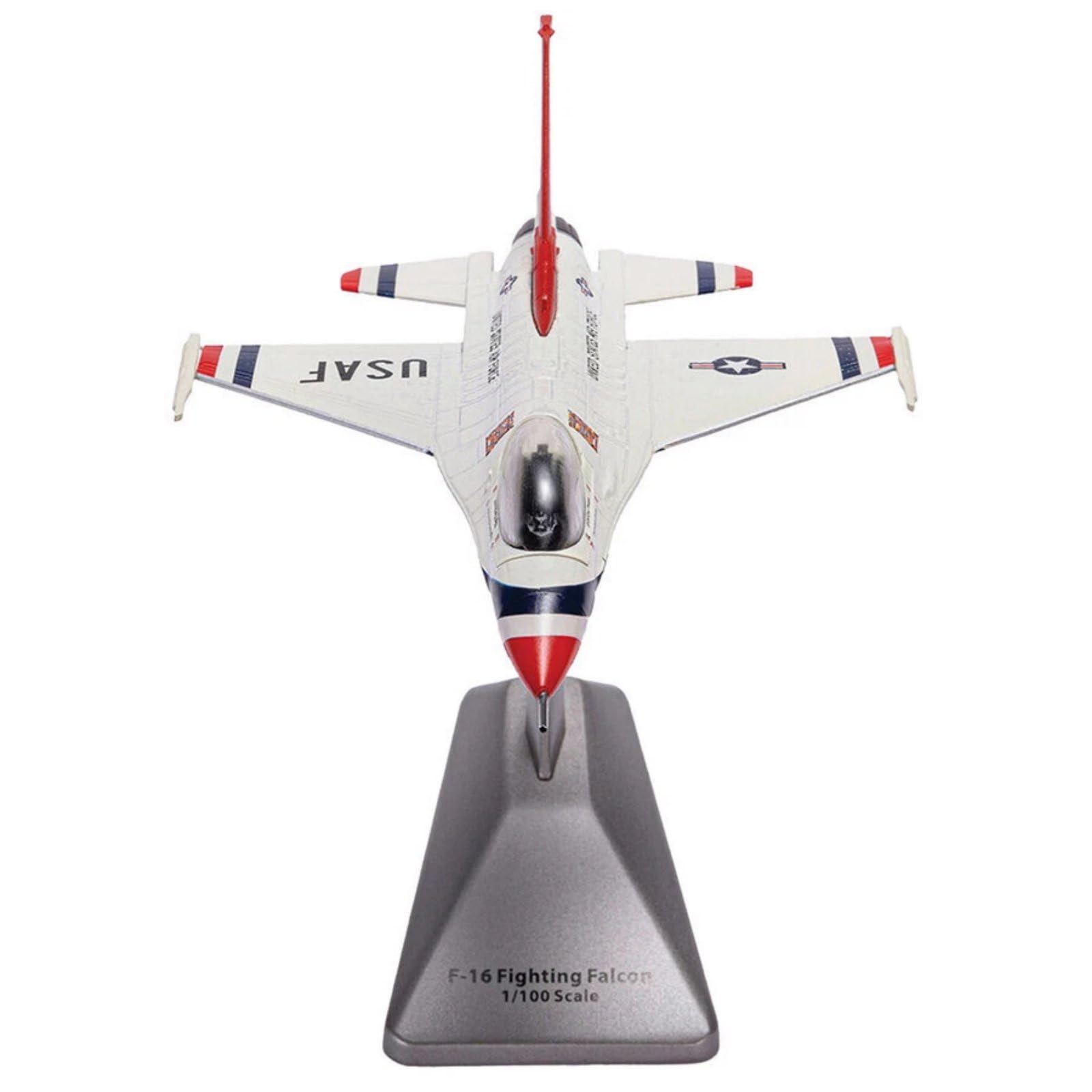 TECKEEN Alloy USAF F-16 Fighting Falcon Thunderbirds Demonstration Aircraft Model 1:100 Toy Simulation Science Exhibition Model