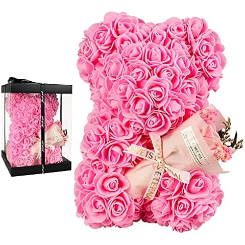 POHOMEGK Valentine's Day gift, pink teddy bear decoration, pink bears, Mother's Day gifts, Valentine's Day gifts, birthday gifts, girls love roses Cover