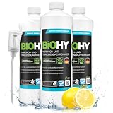 BiOHY Pulitore per tettoie e verande (3 bottiglie da 1l) + Distributore | Concentrato bio per tetti in vetro, tetti in plastica, verande | Pulizia e cura sostenibile | Alta efficacia e brillantezza