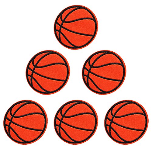 XUNHUI Basketball Embroidered Patches for Clothing Iron On Patches Ball Badge Stickers for Clothes DIY 5.8cm 5 Pieces