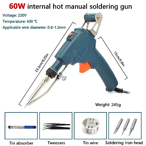 Miniatura 2 de Kit De Soldadores De Estaño 60w, Pistola Manual Estación De Soldador Marco De Estaño Autónomo Funciona Con Una Sola Mano Herramienta De Soldadura Para Reparaciones Electrónicas