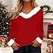 Ugly Christmas Sweater Christmas Sweatshirts for Women Funny Graphic Long Sleeve Crewneck Knitted Pullover Fall Casual Loose Fit Tops 2025 A-Red Xx-Large