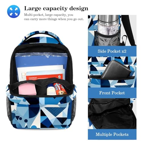 Cartables pour enfants motif géométrique abstrait bleu multicolore - 3