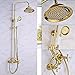 ZCYXQR Sistema Doccia Oro Vasca da Bagno Rubinetto per Doccia a Pioggia Ottone 8 Soffione Doccia Miscelatore per Vasca Miscelatore per Doccia a Doppia Maniglia Reggiseno (Doccia Domestica)