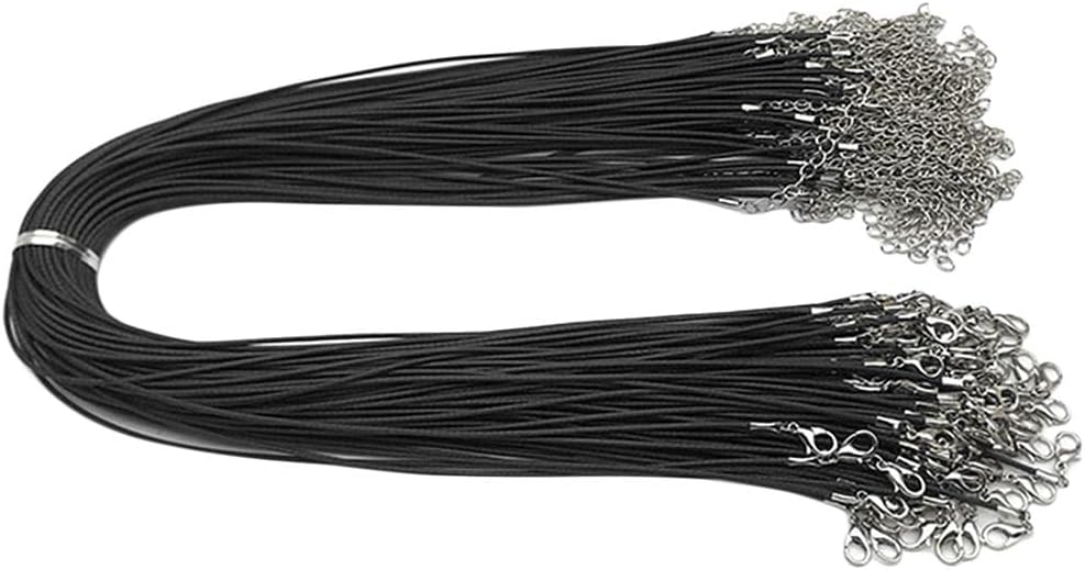 100 Pieces Necklace Cord Rope with Clasp 1.5mm - Handmade Jewelry Making Set - Waxed Cotton Thread for Bracelet Anklets - DIY Craft Supplies - Red
