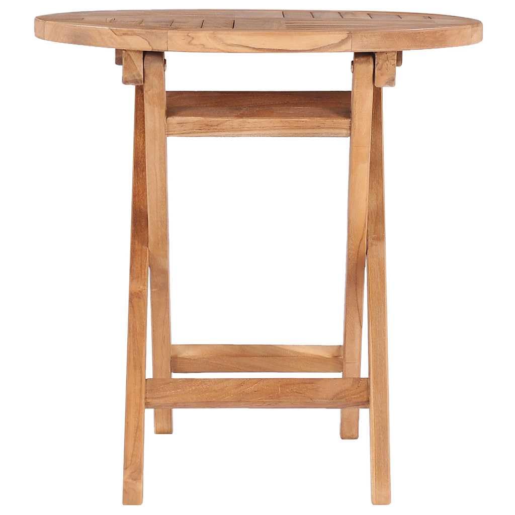 Tavolo da Giardino Pieghevole 45 cm in Legno Massello di Teak | Tavolino rotondo salvaspazio per balcone e patio, ideale per servire caffe e snack all'aperto.