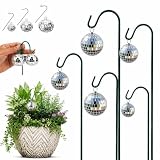 Solar Disco Ball Garden Stakes - Reflective Mirror Glass Garden Ornaments, Outdoor Decorative Plant Stakes for Patio, Lawn, Flower Beds & Planters, Sparkling Sunlight Yard Art DΓ©cor (1.2", 5 Pack)