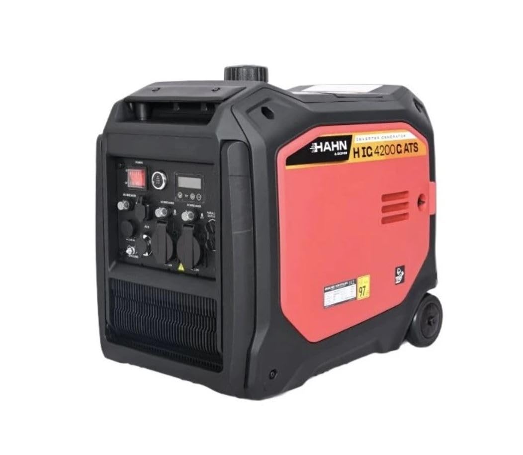 Hahn & Sohn H IG 4200 G ATS, generatore di corrente inverter, 4200 W, doppio carburante, benzina/GPL, ATS Ready, Modalità ESC, 230 V, 12 V DC + USB, 6,5 ore di autonomia per campeggio, cantiere e