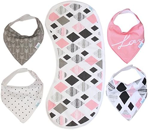 Bandana Bib - Best Baby Bandana Drool Bibs for Girls - Premium Burpy Bib and Drool Cloth Made by Moms for Moms