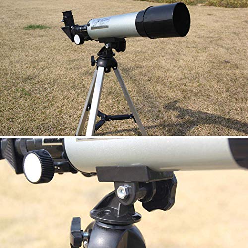Telescopio refractor 50mm 360mm 90X con trípode ajustable miniatura 5