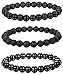 FIBO STEEL 6 Pcs 8MM Natural Healing Stone Bracelets for Men Women Beaded Bracelets Elastic,6A
