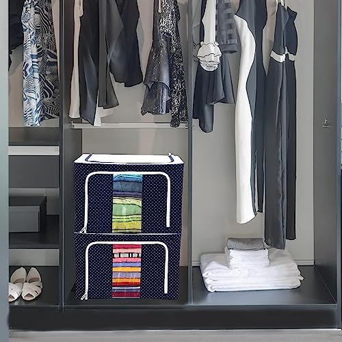 Image of Storage Box for clothes Cloth storage box wardrobe organizers (44 LTR Pack of 1, Skyblue Flower)