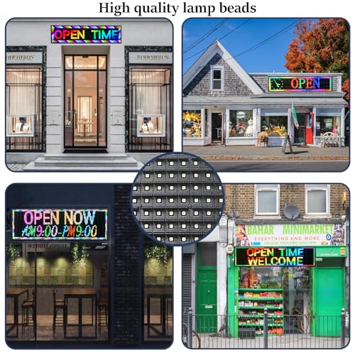 Image of Programmable LED Sign Outdoor Digital Signage Display, P10 52X14 inch Full-Color LED Display Screen for Business & Store Advertising